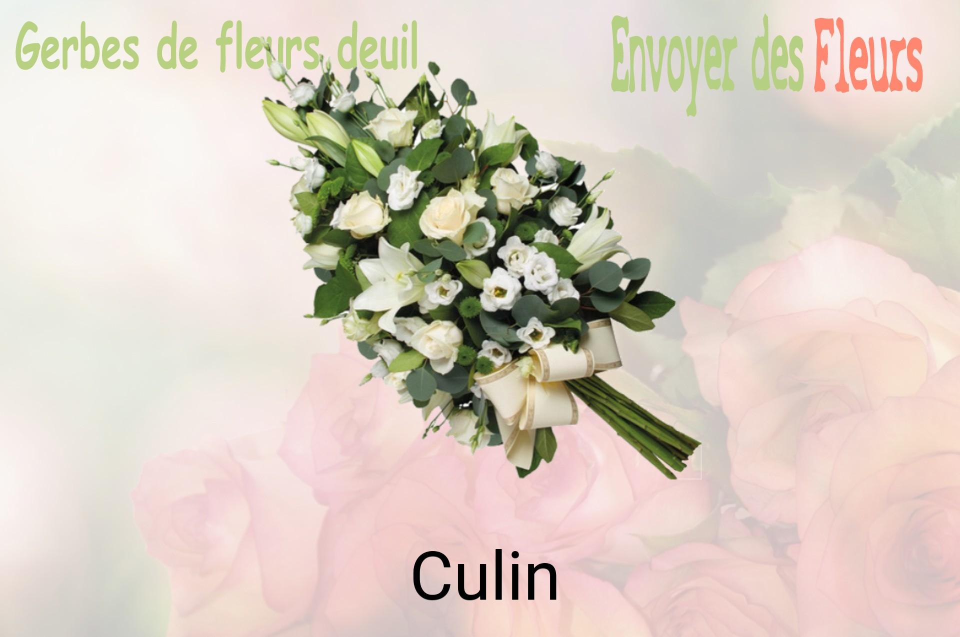 Gerbe de fleurs de deuil livrée à Culin